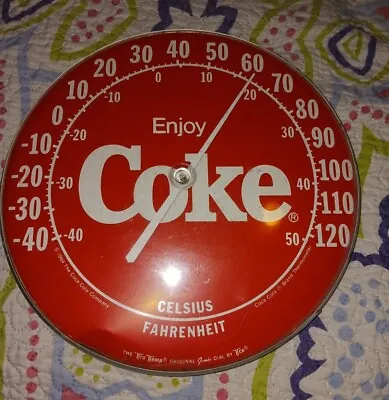 1984 Tru Temp Thermometer Coca Cola Vintage Wall Hang Round Great • $38.99