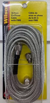 Wilson 305818FME 18 Foot Mini 8 75ohm CB Antenna Co-Phase Coax Cable With FME • $28.99