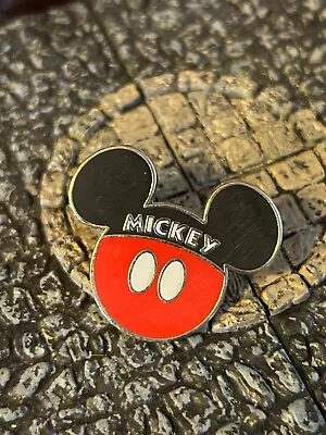 Mickey Mouse Head Shape Pants Name Red Black Ears Disney Collectible Trader Pin • $7.99