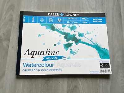 £8.50 • Buy NEW Daler Rowney Aquafine Smooth Watercolour A4 Paper 12 Pages 300gm 210 X 297mm