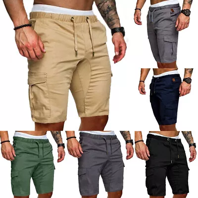 Men Casual Shorts 6-Pockets Pants Summer Beach Trousers 5 Color M-2XL 95%COTTON • $15.99