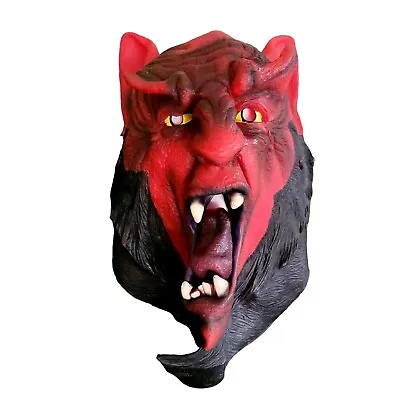 Vintage Paper Magic Group Satan Halloween Mask Devil Bear Latex 1997 Evil Hell • $24.99