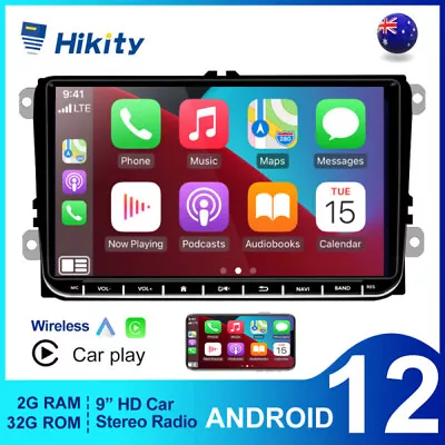 9  Android 12 For VW Golf MK5 MK6 Jetta T5 Car Navi GPS WiFi Apple CarPlay Radio • $179.99