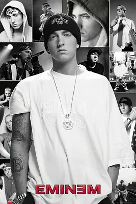 Eminem - Music Poster / Print (Image Collage - White Shirt) (Size: 24  X 36 ) • $12.99