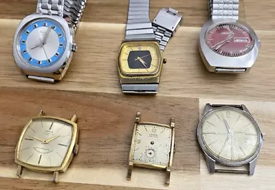 Lot Of 6 Vintage Mechanical Watches Benrus Elgin Gruen Orvin Some Are Running • $39