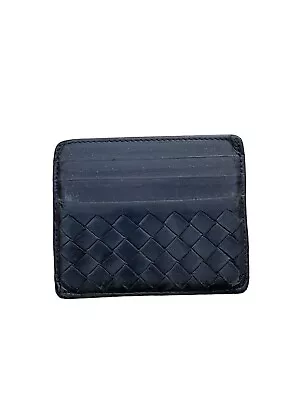 BOTTEGA VENETA Intrecciato Leather Card Case Holder Black • $120