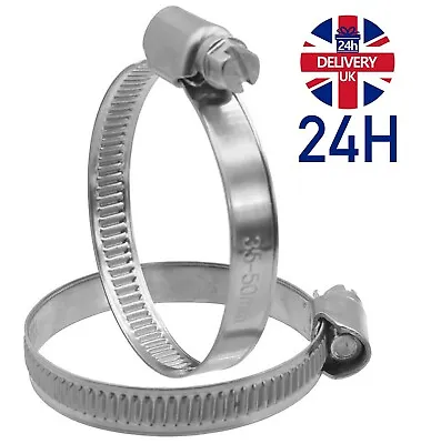 £2.39 • Buy Stainless Steel Hose Clips Pipe Clamps Worm Drive Band 9mm DIN 3017 Jubilee Type