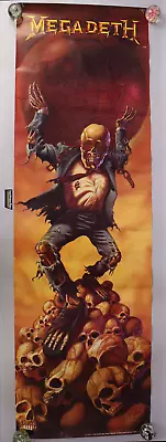 Vintage 1990 Brockum Megadeth Rust In Peace Door Poster 22.5  X 72  6 Feet Tall! • $299.99