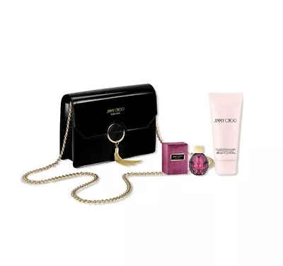 Jimmy Choo Gift Set Black Evening Bag Mini Fever Perfume Signature Hand Cream • $59.99