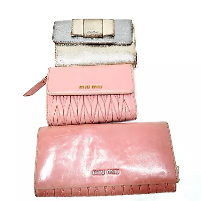 Miu Miu Long Wallet  Long Wallet Wallet 3 Set Pinks Leather 2750073 • $5.50