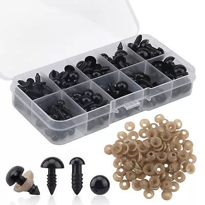 200pcs DIY Toy Making Plastic Safety Eye Set For Amigurumi Anti Drop With Washer • $15.49