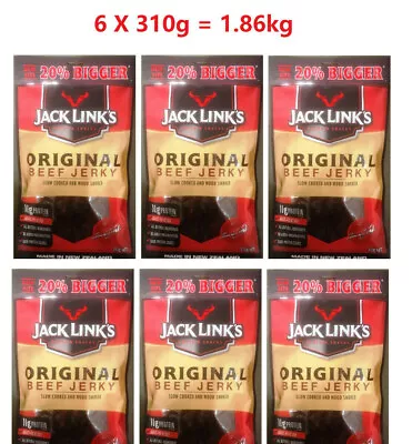 1.86kg Jack Link's Original Beef Jerky  Made In New Zealand 6x310g NEW • $127.58