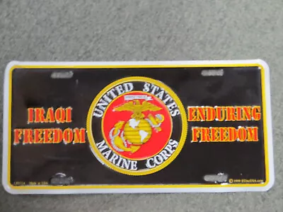 United States Marine Corps Iraqi Freedom Enduring Freedom Embossed License Plate • $8.95