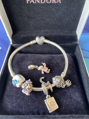 Pandora Charm Bracelet - Beautiful Bracelet With 6 Charms  • £40