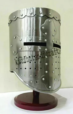  Antique Medieval Knight Armor Crusader New Templar Helmet Helm With Stand  • £122.40