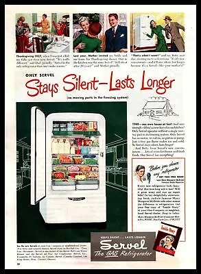 1948 Servel Inc. Evansville Indiana Gas Refrigerator Original Vintage Print Ad • $9.95