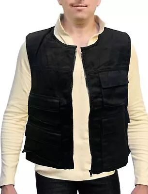 Han Solo Vest Adult Costume Star Wars Harrison Ford Movie Black New Hope Cosplay • $65.11