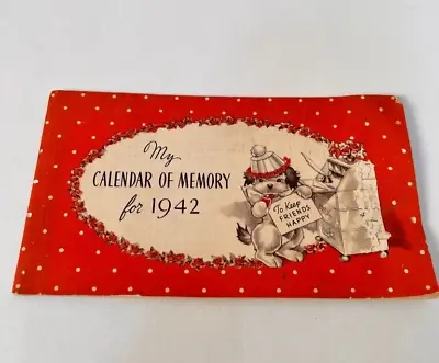 Vintage Rust Craft Cards Memory Calendar 1942 Hard To Find Collectible • $9