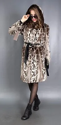 11564 New Glamorous Real Mink Coat Luxury Fur Jacket Hood Beautiful Look Size S • $1259.10