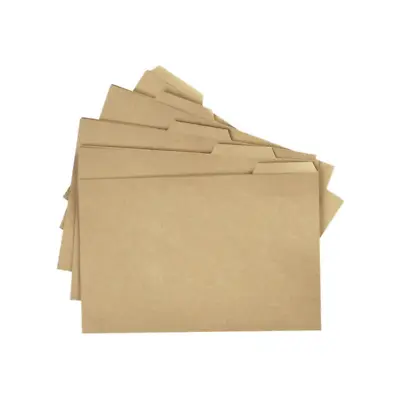 100 X Q-Connect Tabbed Folder 170gsm Foolscap Buff KF01578 Free 24h Delivery • £16.95