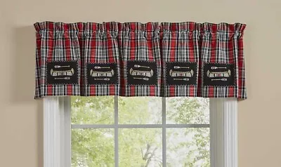 Wilderness Canoe Patch Lined Cotton Cabin Window Valance 60 X 14 Home Decor • $46
