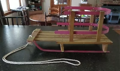 Nantucket Flyer Wooden Kids Pull Sled W/ Metal Rails 31.5”x13.75”x16” • $70