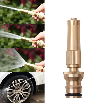 Adjustable High Pressure Water Spray Gun Brass Nozzle Garden Hose Pipe Lawn Car • £3.32