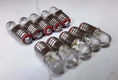 10x 12V 20mA E5 LES LED Miniature Replacement Screw Dolls House Light Bulbs • £7.22