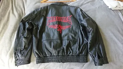 Custom Metallica Leather Bomber Jacket • $224.62