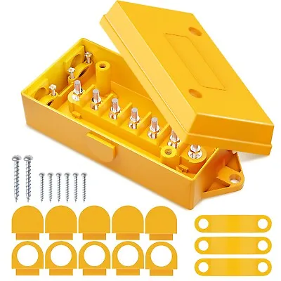 MICTUNING 7-Way Wiring Trailer Junction Box RV Tail Light Wire Connection Yellow • $13.49