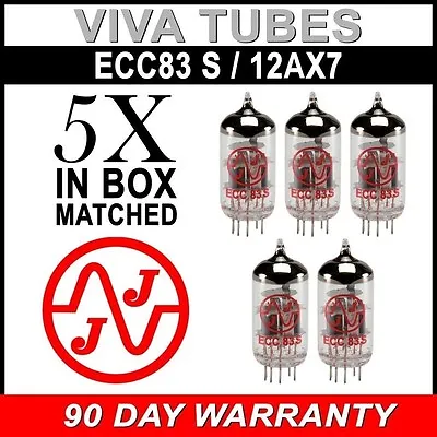 $114.09 • Buy New Gain Matched Quintet (5) JJ Electronics Tesla 12AX7 ECC83-S Vacuum Tubes