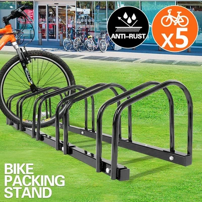 $48.59 • Buy 1-5 Bike Floor Parking Rack Instant Storage Stand Bicycle Cycling Portable New