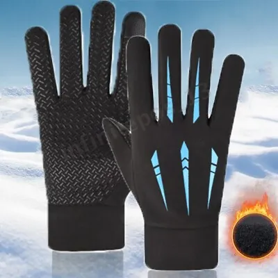 Men Winter Gloves Waterproof Thermal Touch Screen Thermal Windproof Warm Gloves • £4.14