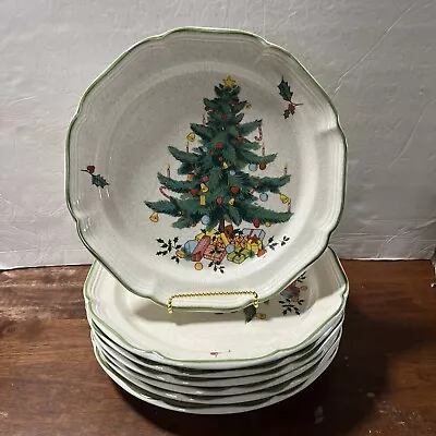 Set Of 7 Mikasa Festive Season Christmas Holiday Dinner Plates 10 3/4  Japan • $75