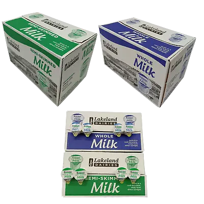 120x Semi Skimmed Vs Whole Milk 12ml Pots UHT Long Life Jiggers Portion Lakeland • £7.97