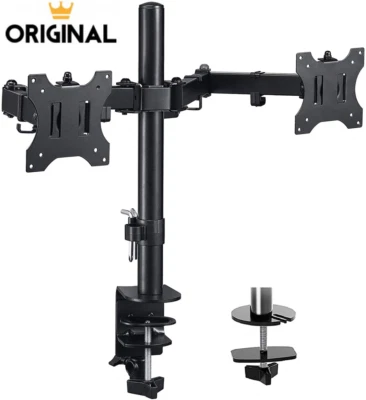 $50.29 • Buy Dual Monitor Desk Mount Stand Full Motion Computer Arm Mount 2 Screens 13 -27 In