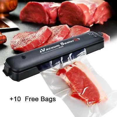 Vacuum Food Sealer Automatic Manual Sealer Dry Wet Pack Machine With Vac 10 Bags • £10.99