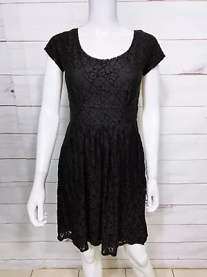 Banana Republic Mad Men Womens Dress Size 6 Black Floral Lace Lined Back Zip • $45.99