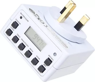 STATUS Timer Switch | 7 Day Digital Timer Light Switch | White UK Plug | S7DDT3 • £11.15