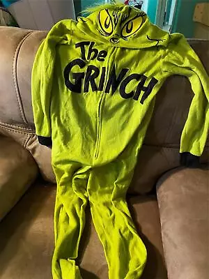 Dr. Seuss Grinch Christmas Hooded Union Suit One Piece Pajamas Adult Size XS • $24.99