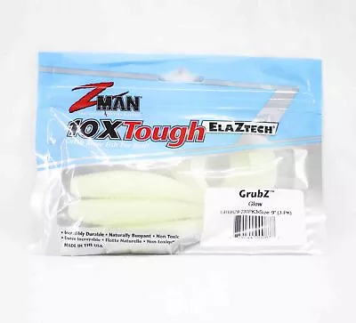 Zman Soft Lure GrubZ 9 Inch 3/Pack Glow (0877) • $20.90