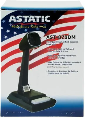 $74.99 • Buy Astatic 302-AST878DM CB Desk Microphone Push-to-Talk & Lock-to-Talk Buttons NEW