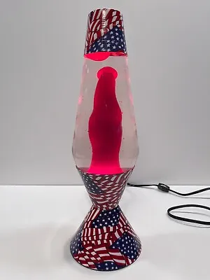 Vintage 2002 Lava Lite Model 3710 Americana Lava Lamp - Red / Clear • $120