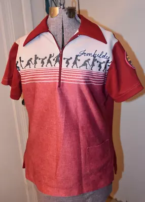 Vintage KING LOUIE Bowling Shirt Zip Up Shadow REMINGTON ROLLERS Women's • $29.99