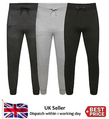 £16.90 • Buy New 2x Mens Skinny Jogging Bottoms Slim Fit Joggers Gym Tracksuit Fleece Pants