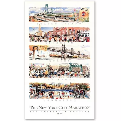 1999 NYC New York City Marathon Poster - Artist Signed • $45