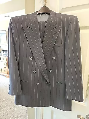 Vintage Gianni Versace Double Breasted Suit Size 50R Pin Striped Pre Owned NR 44 • $74.99