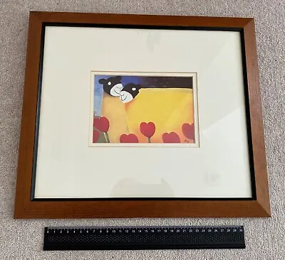 £25 • Buy Mackenzie Thorpe Framed Print ‘From The Heart’ (?) Two Sheep In Love With Hearts