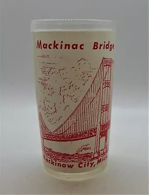 Mackinaw City Mich. Mi. Two Color Drinking Glass - Circa 1955 • $14.99