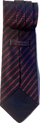 Charvet Place Vendome Silk Tie-Diagonal Ribbed Texture With Red Accents • $30